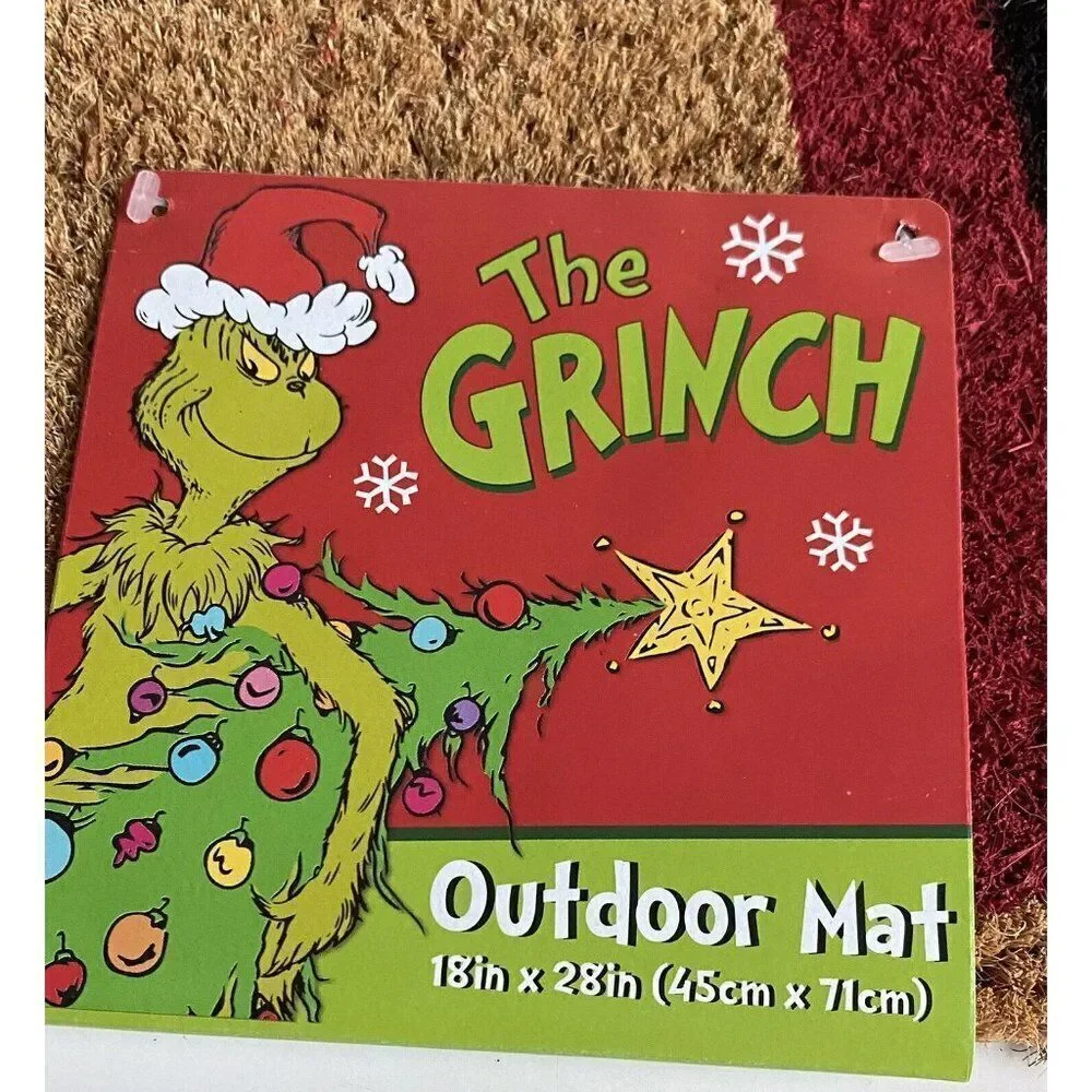 Dr. Seuss The Grinch HO‎ HO HO Coir Doormat Rug Christmas Porch Outdoor Holiday